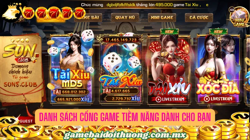 Danh sách cổng game cuốn hút không kém cạnh SONCLUB