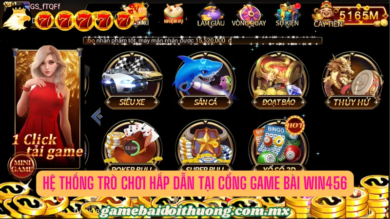 Hệ thống trò chơi hấp dẫn tại cổng game bài WIN456